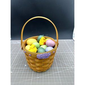 Vintage Longaberger Easter basket with Speckled Easter Eggs signed
